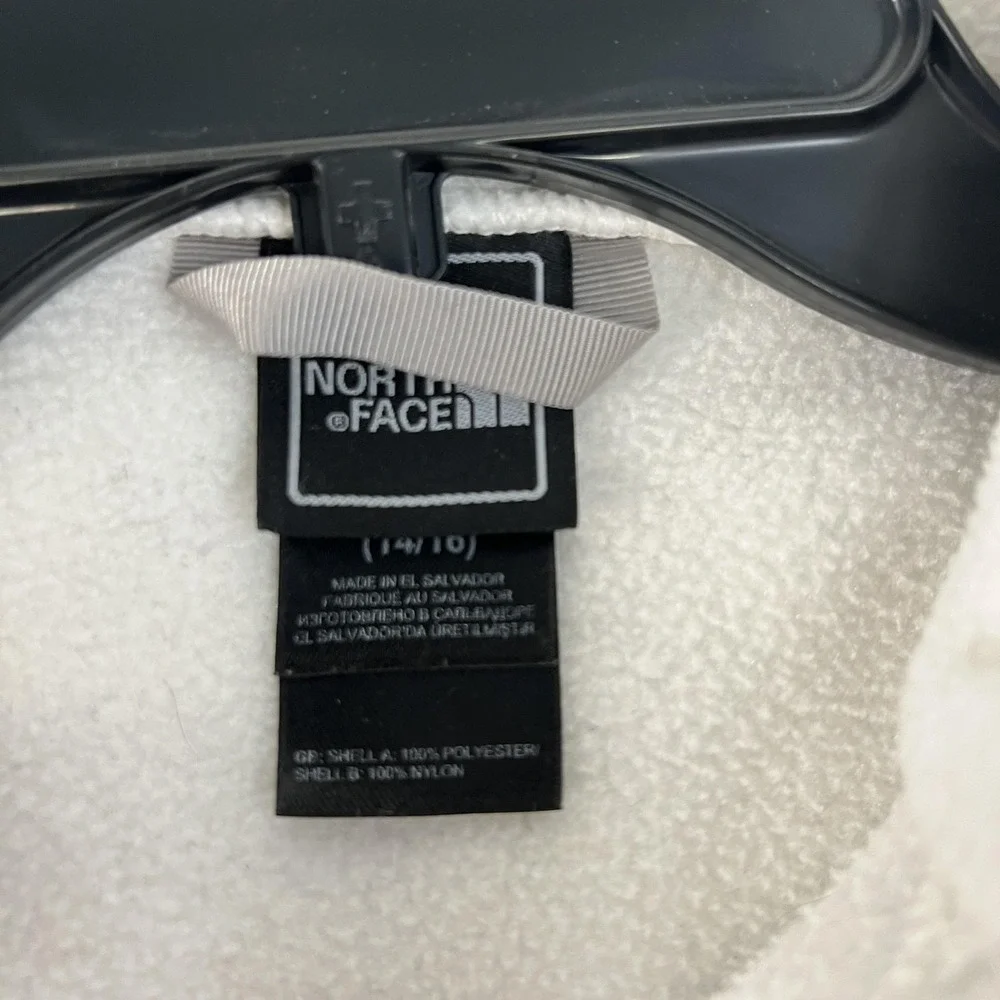 The North Face Jacket Girls 14/16‎ White Gray Fleece Zip Polartec Classic